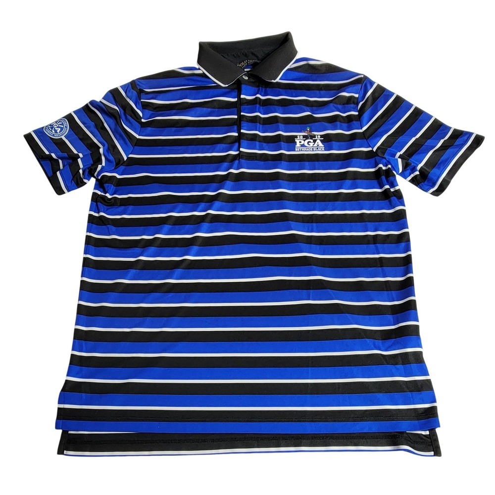 Polo Golf Ralph Lauren 2019 PGA Bethpage Black Striped Polo Shirt Men Large Blue